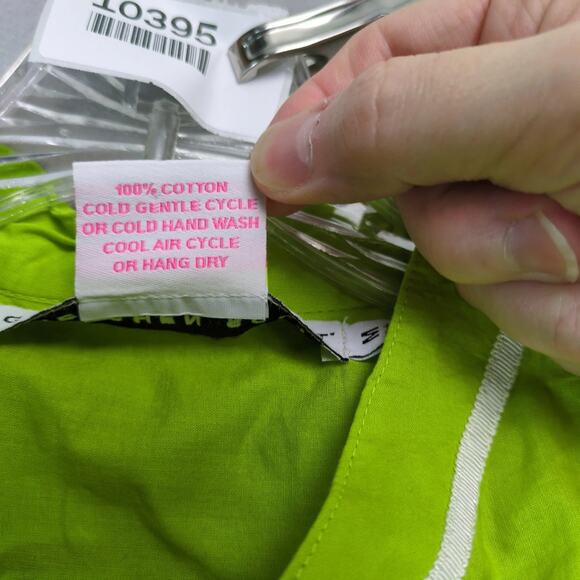 Gretchen Scott 2pc Outfit Women's M Green Button Top Asian Bird Ankle Pant 29x27 - Picture 7 of 10